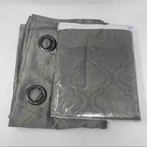 Gloria Blackout Panels with Grommets Set of 2 Light Grey Polyester Extra Wide